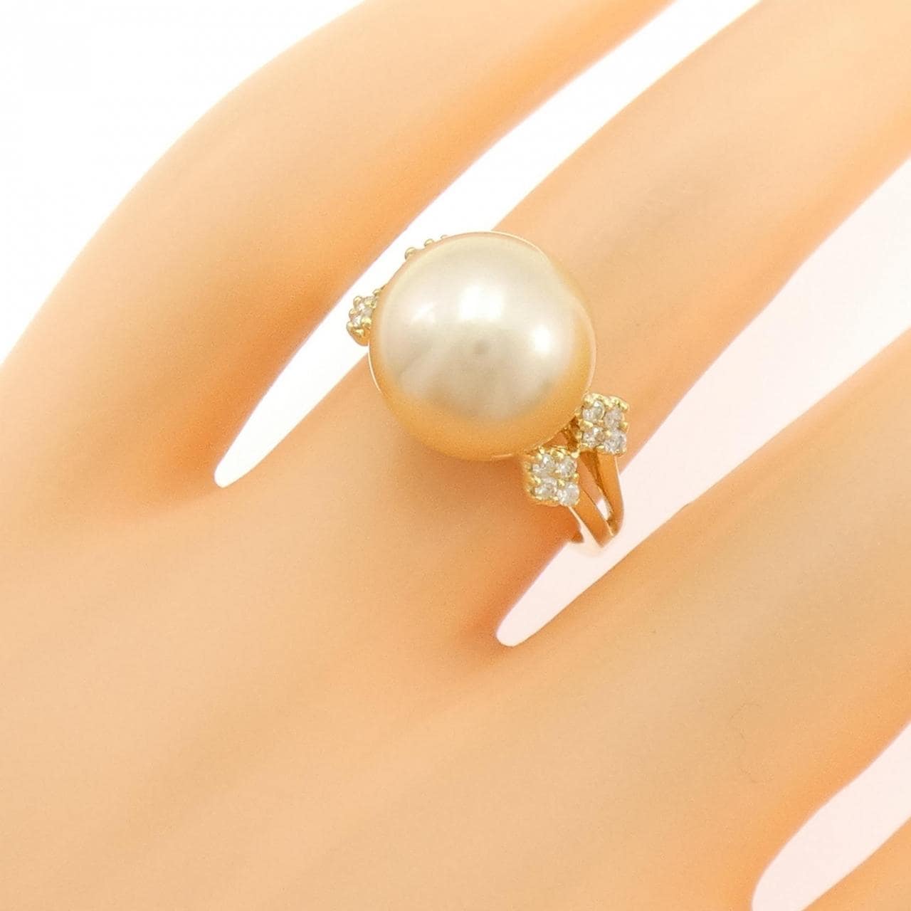 K18YG 白蝶パール リング 11.3mm