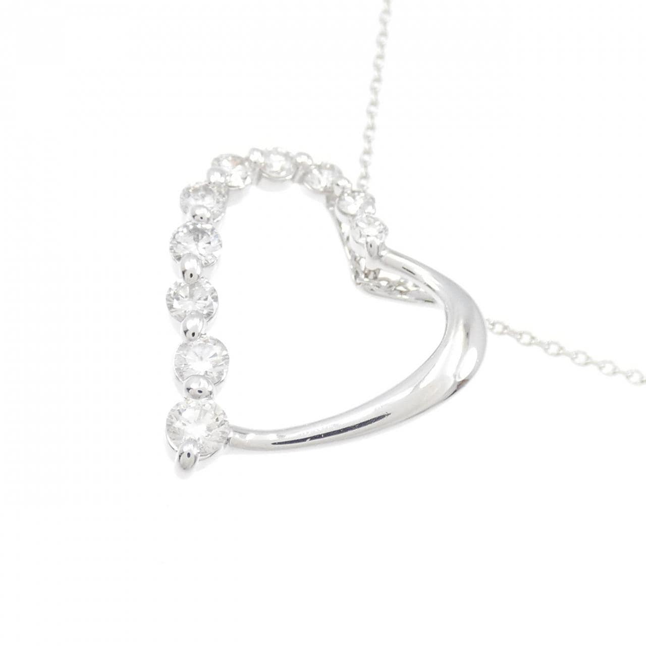 K18WG heart Diamond necklace 0.50CT