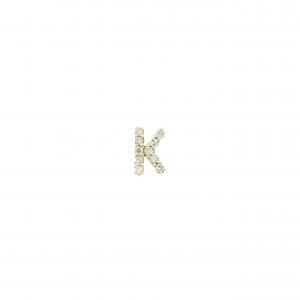 K18YG イニシャルK ダイヤモンド ピアス 0.05CT 片耳
