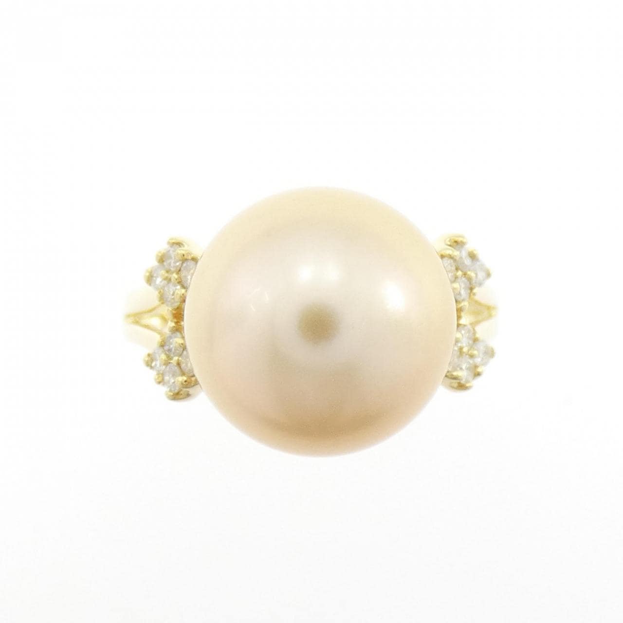 K18YG 白蝶パール リング 11.3mm