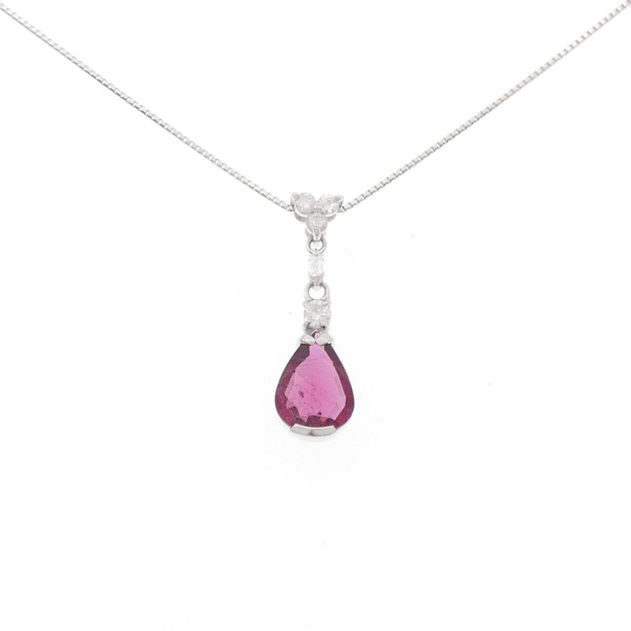 K18WG ルベライトトルマリン ネックレス 1.70CT