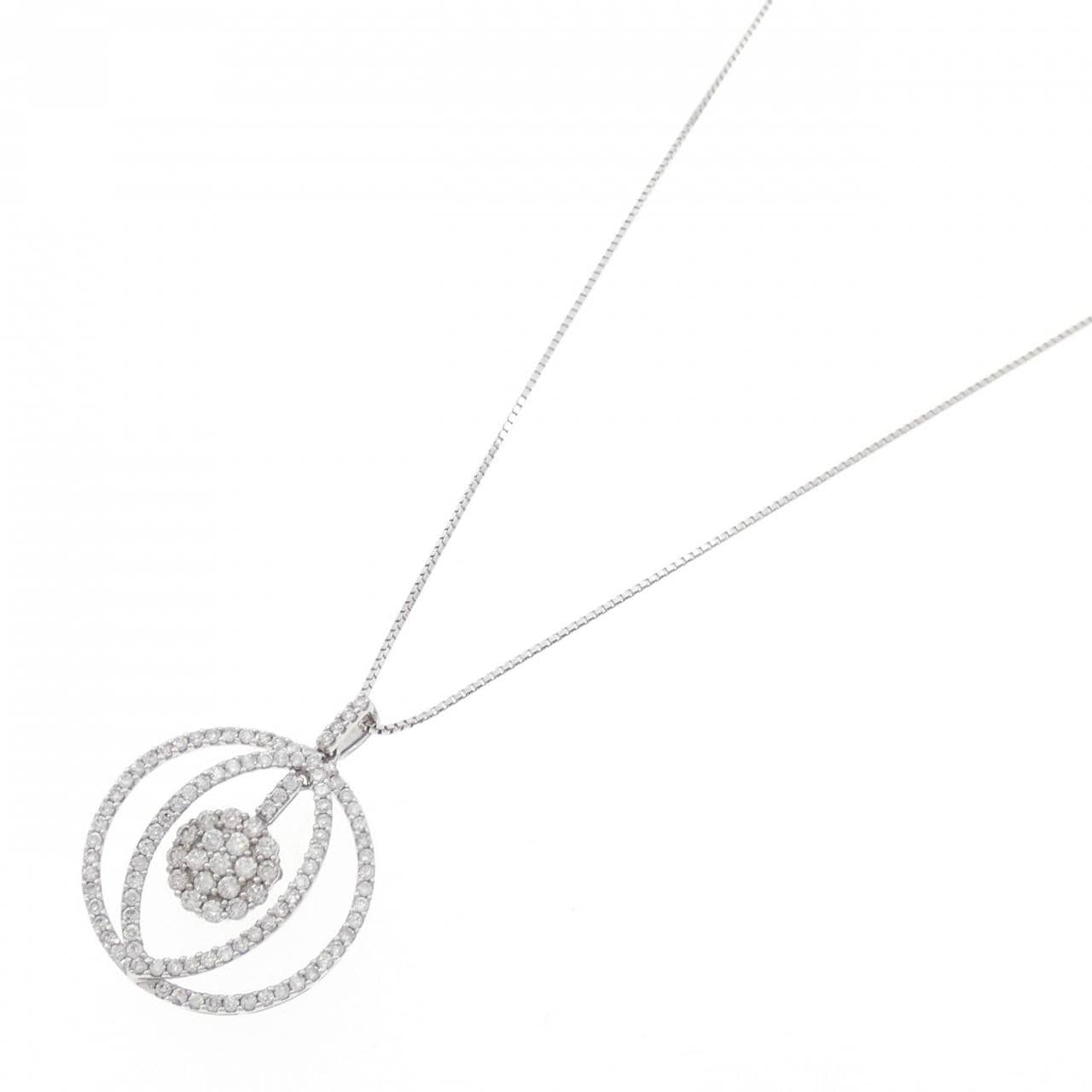 K18WG ダイヤモンド ネックレス 1.00CT