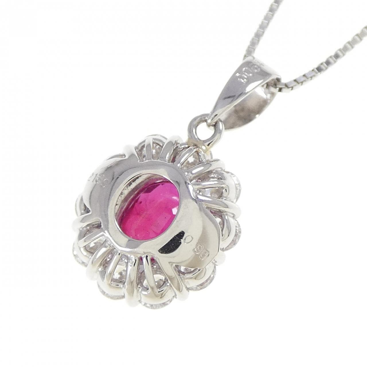 PT900/PT850 ルビー ネックレス 2.139CT ビルマ産