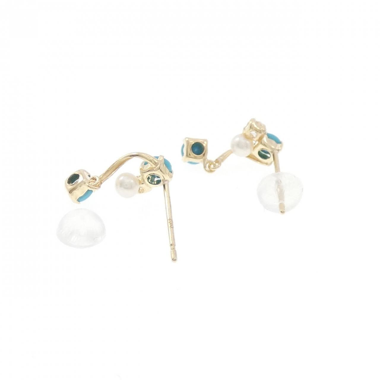 【新品】K10YG カラーストーン ピアス