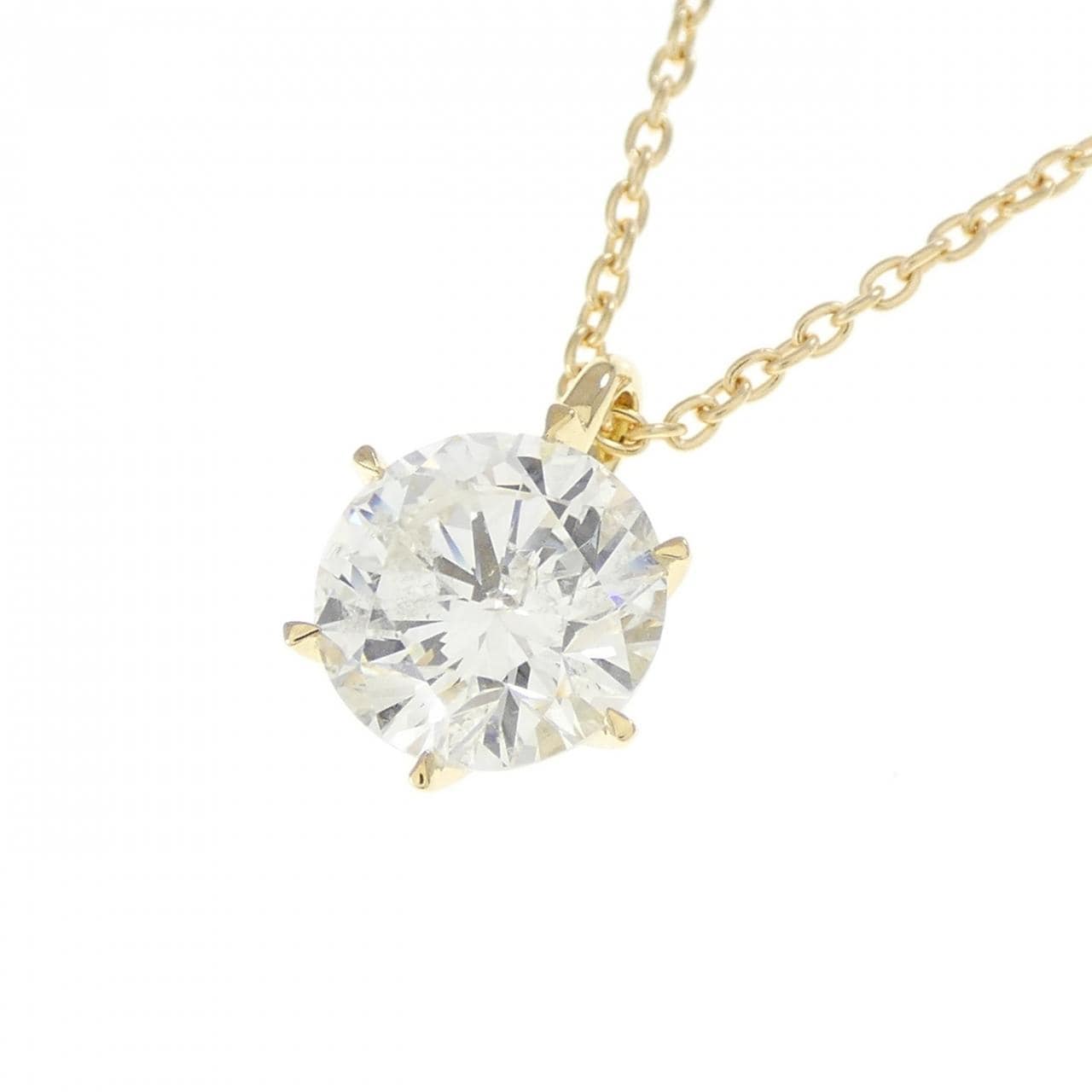 【リメイク】K18YG ソリティア ダイヤモンド ネックレス 1.035CT H I1 VG