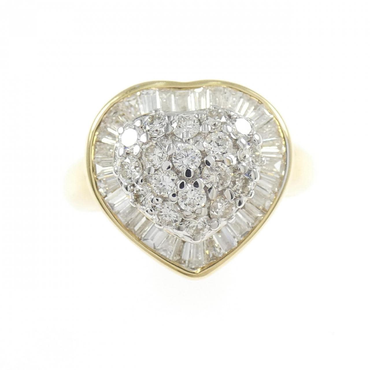 K18YG/K18WG ハート ダイヤモンド リング 1.08CT