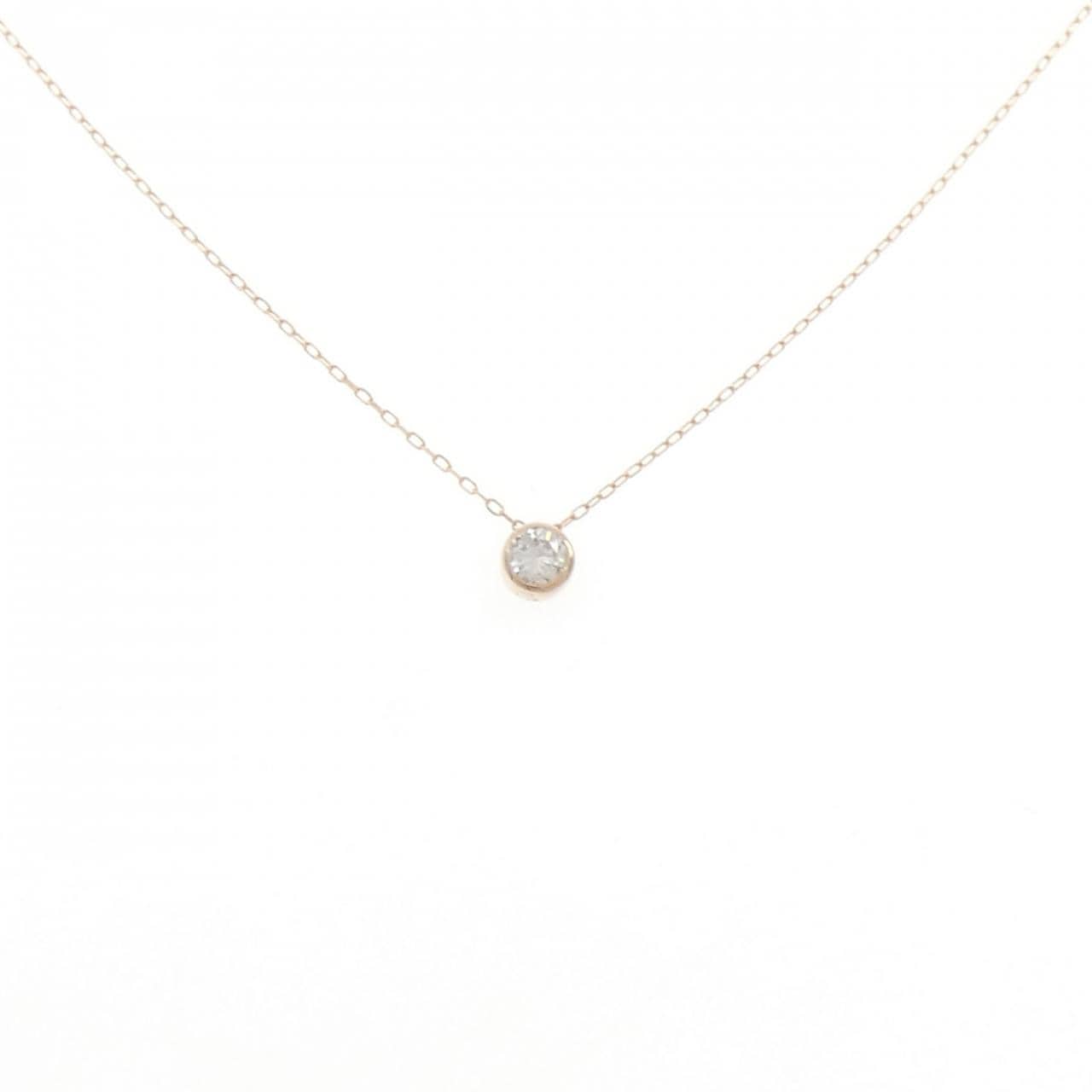K18PG ソリティア ダイヤモンド ネックレス 0.08CT