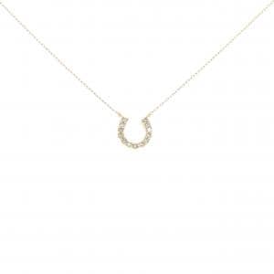 K18YG ホースシュー ダイヤモンド ネックレス 0.10CT