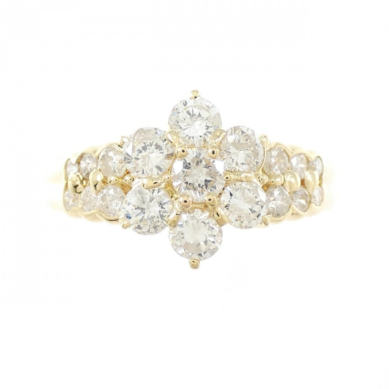 K18YG フラワー ダイヤモンド リング 1.00CT