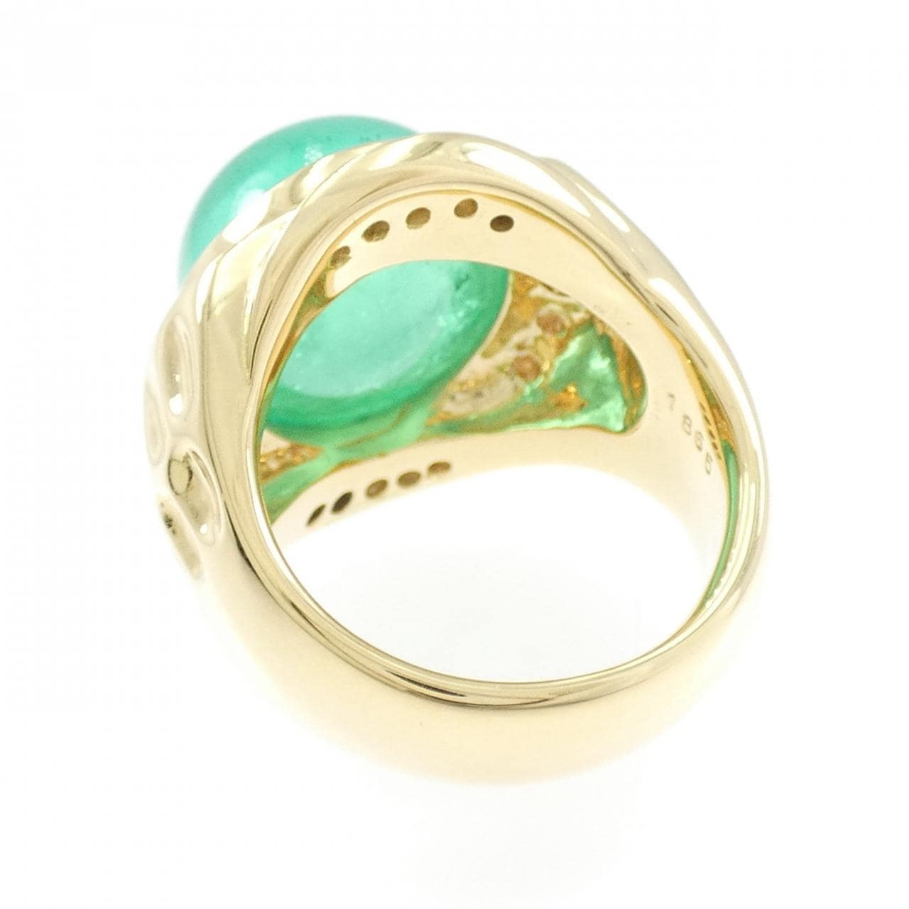 K18YG エメラルド リング 18.65CT