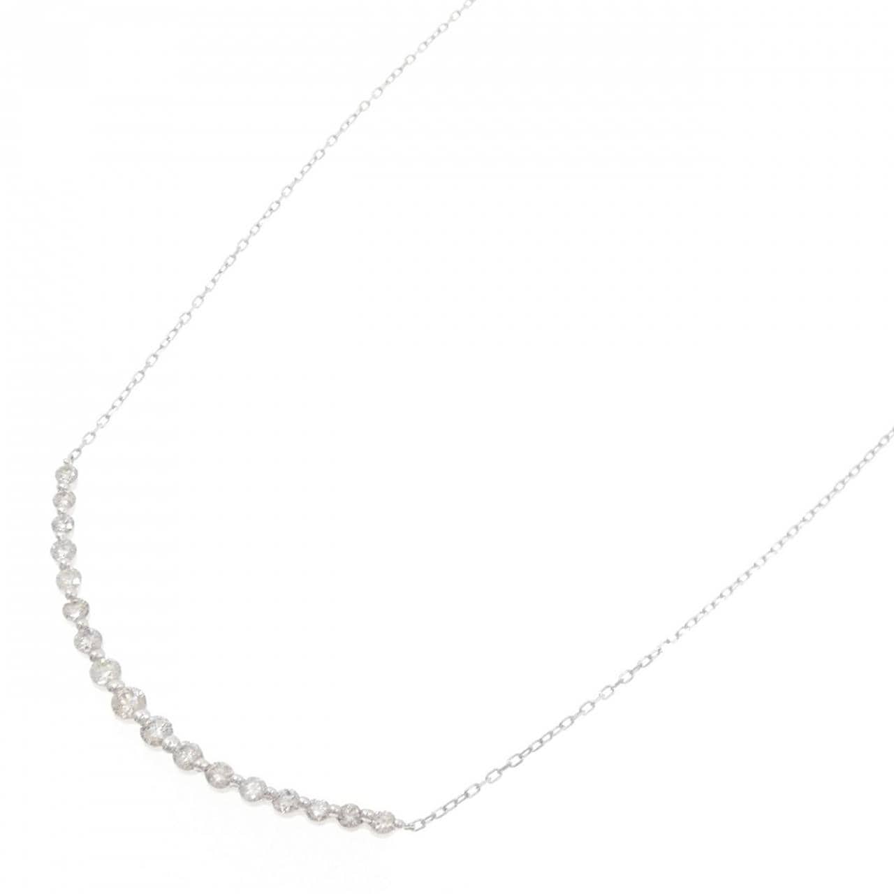 K18WG ダイヤモンド ネックレス 1.00CT