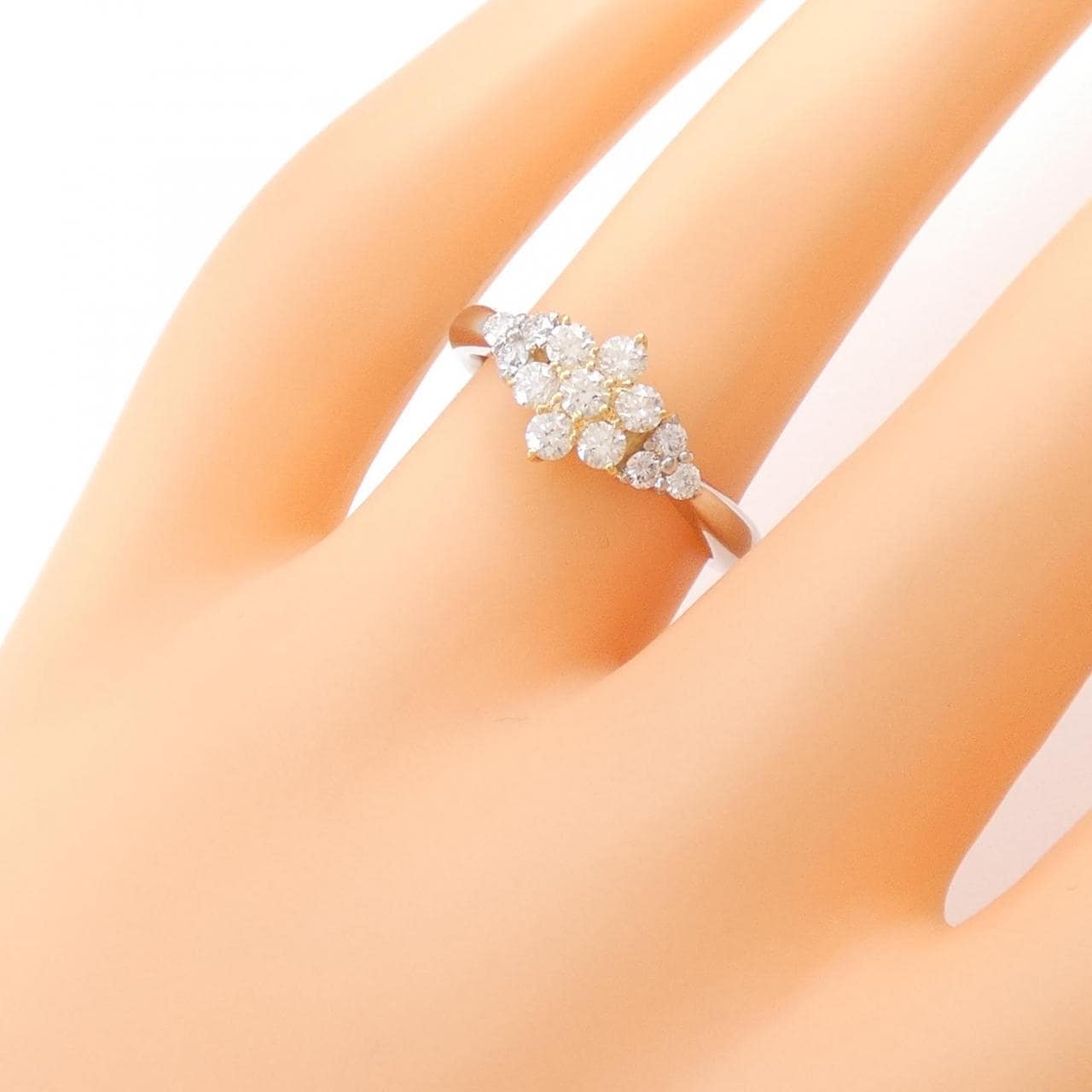 PT/K18YG Flower Diamond Ring 0.50CT