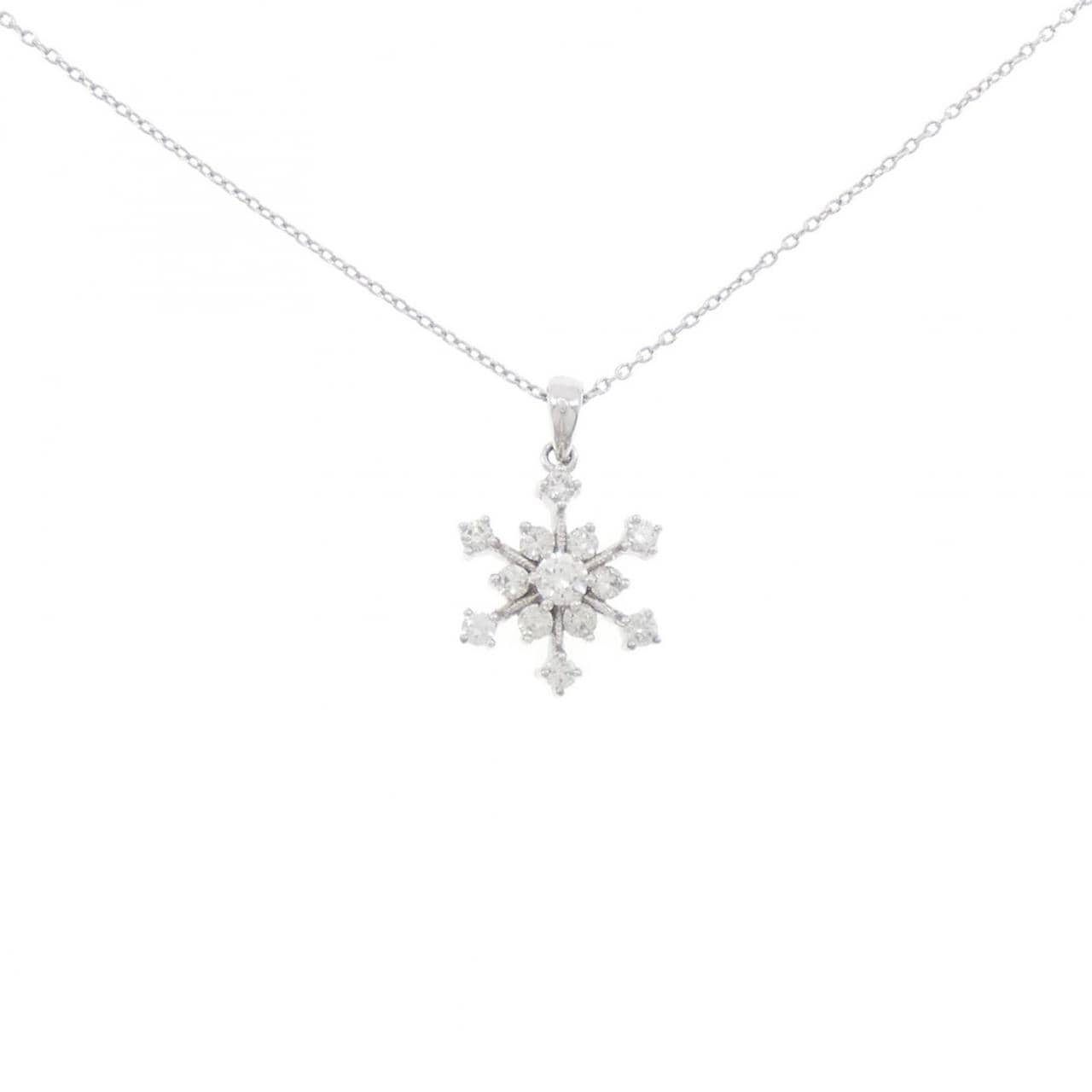 750WG/K18WG Snowflake Diamond Necklace