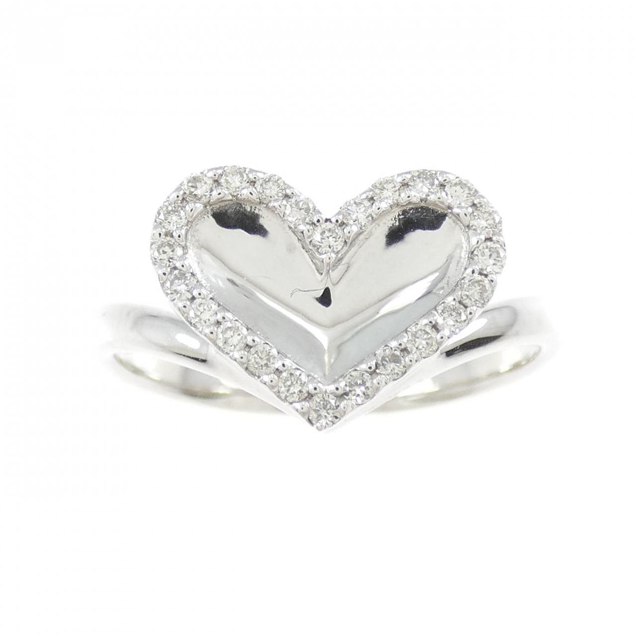 PT900 ハート ダイヤモンド リング 0.15CT