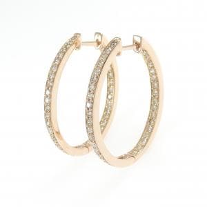 K18PG ダイヤモンド フープ ピアス 1.00CT