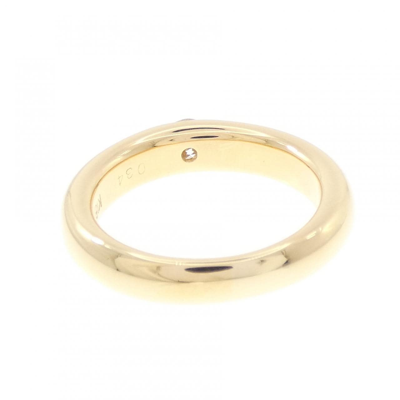 K18YG ソリティア ダイヤモンド リング 0.34CT