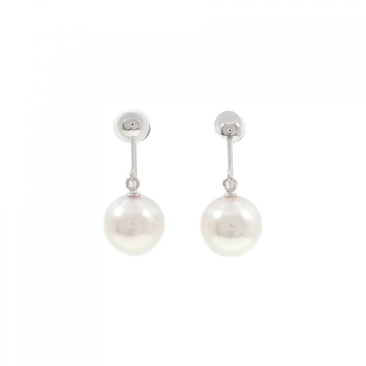 14K White Gold Akoya Pearl Earrings 9mm