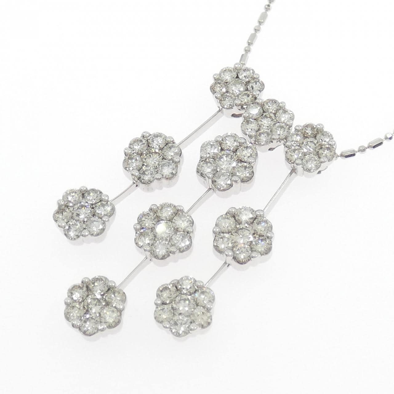 K18WG ダイヤモンド ネックレス 3.00CT