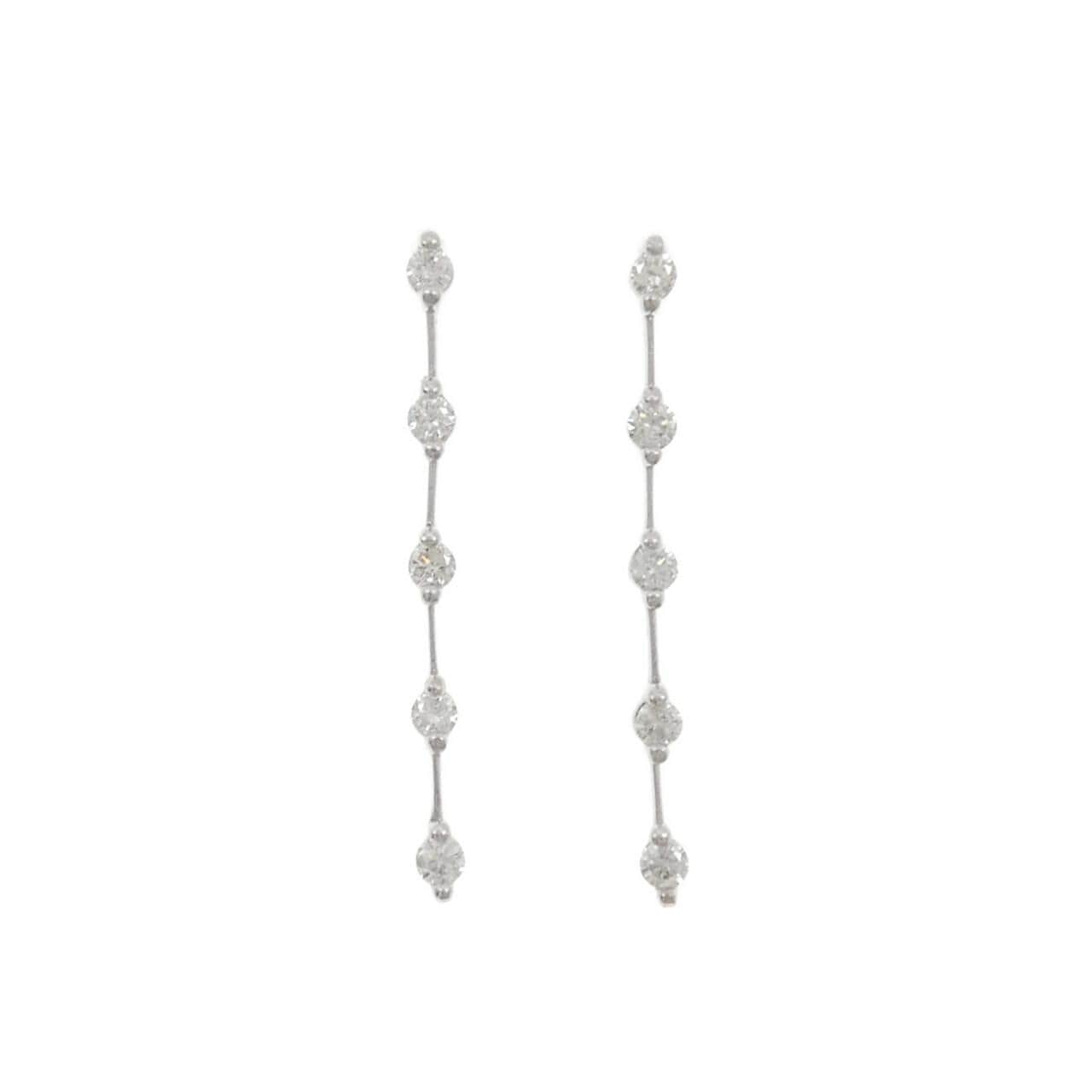 K14WG ダイヤモンド ピアス 1.0CT