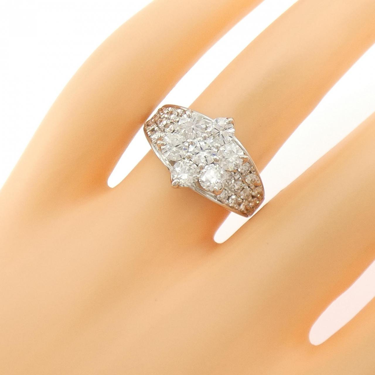 PT900 フラワー ダイヤモンド リング 2.00CT