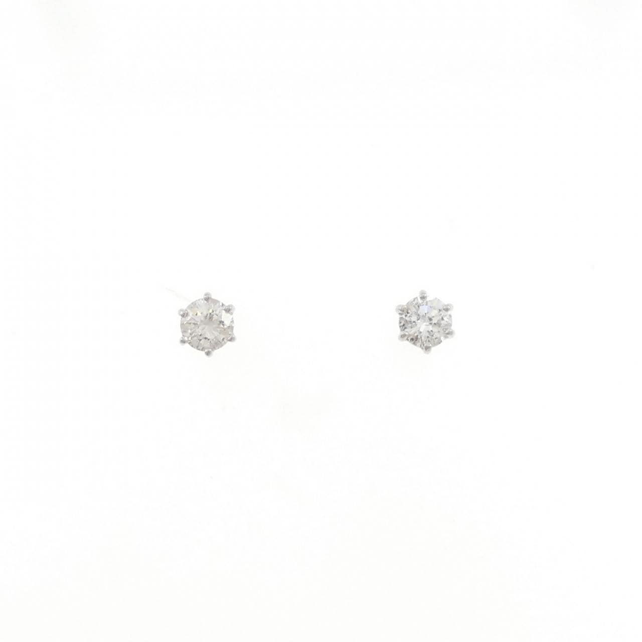 PT900 ソリティア ダイヤモンド ピアス 0.40CT