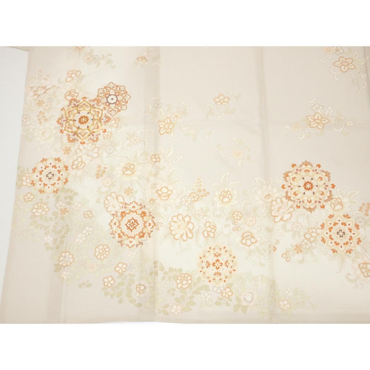 【新品】単衣　駒絽訪問着　友禅金彩加工　刺繍入りボカシ染