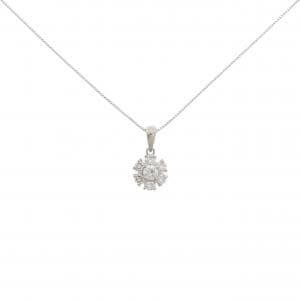 PT900/PT850 フラワー ダイヤモンド ネックレス 0.16CT