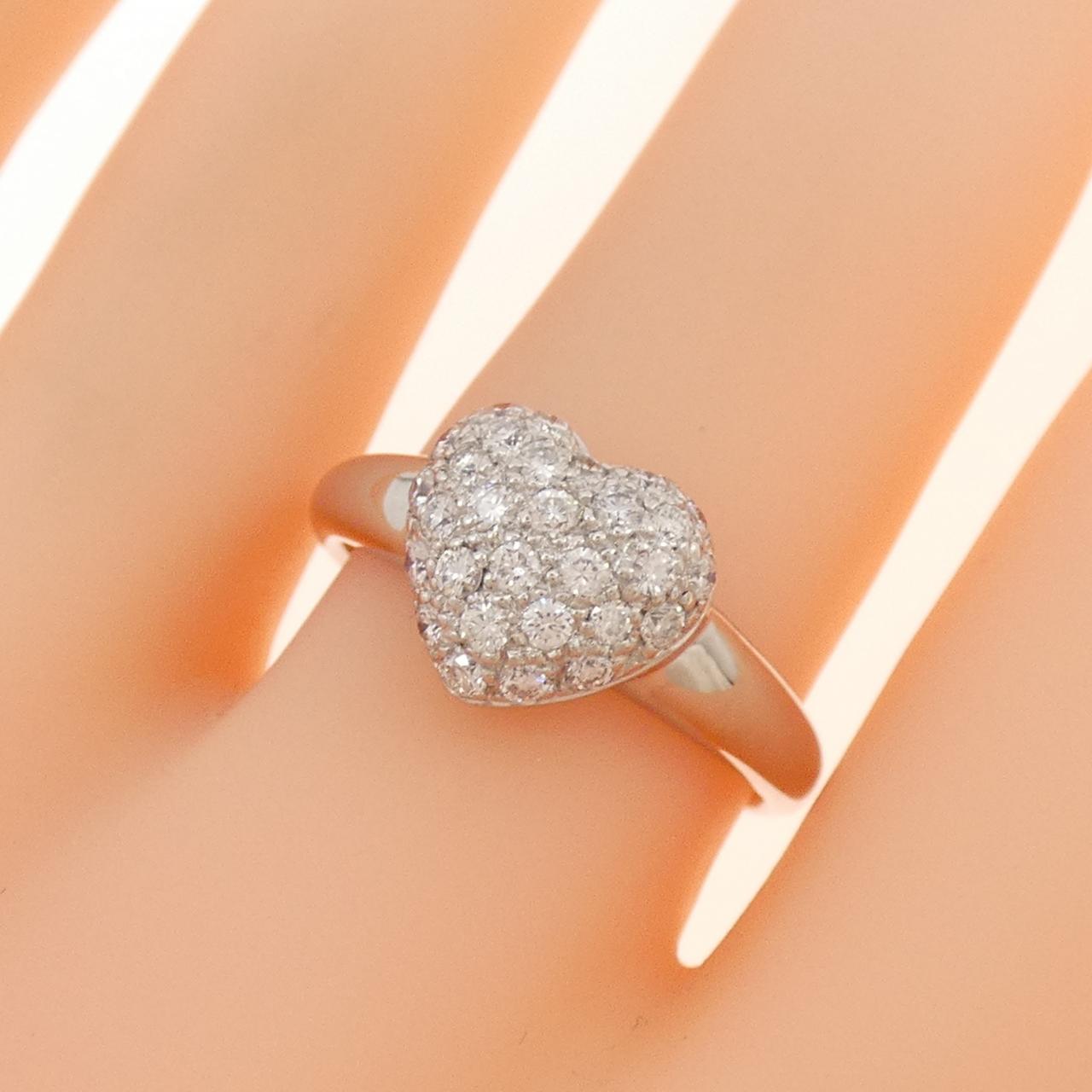 K18WG ハート ダイヤモンド リング 0.50CT