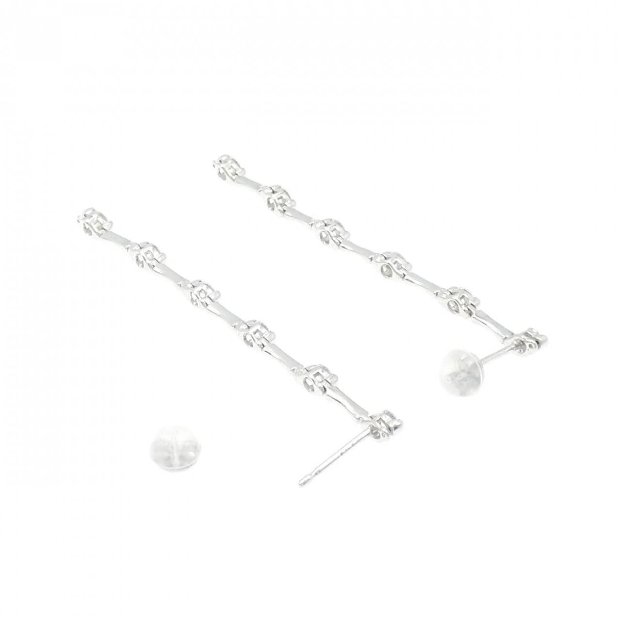 K18WG ダイヤモンド ピアス 1.0CT