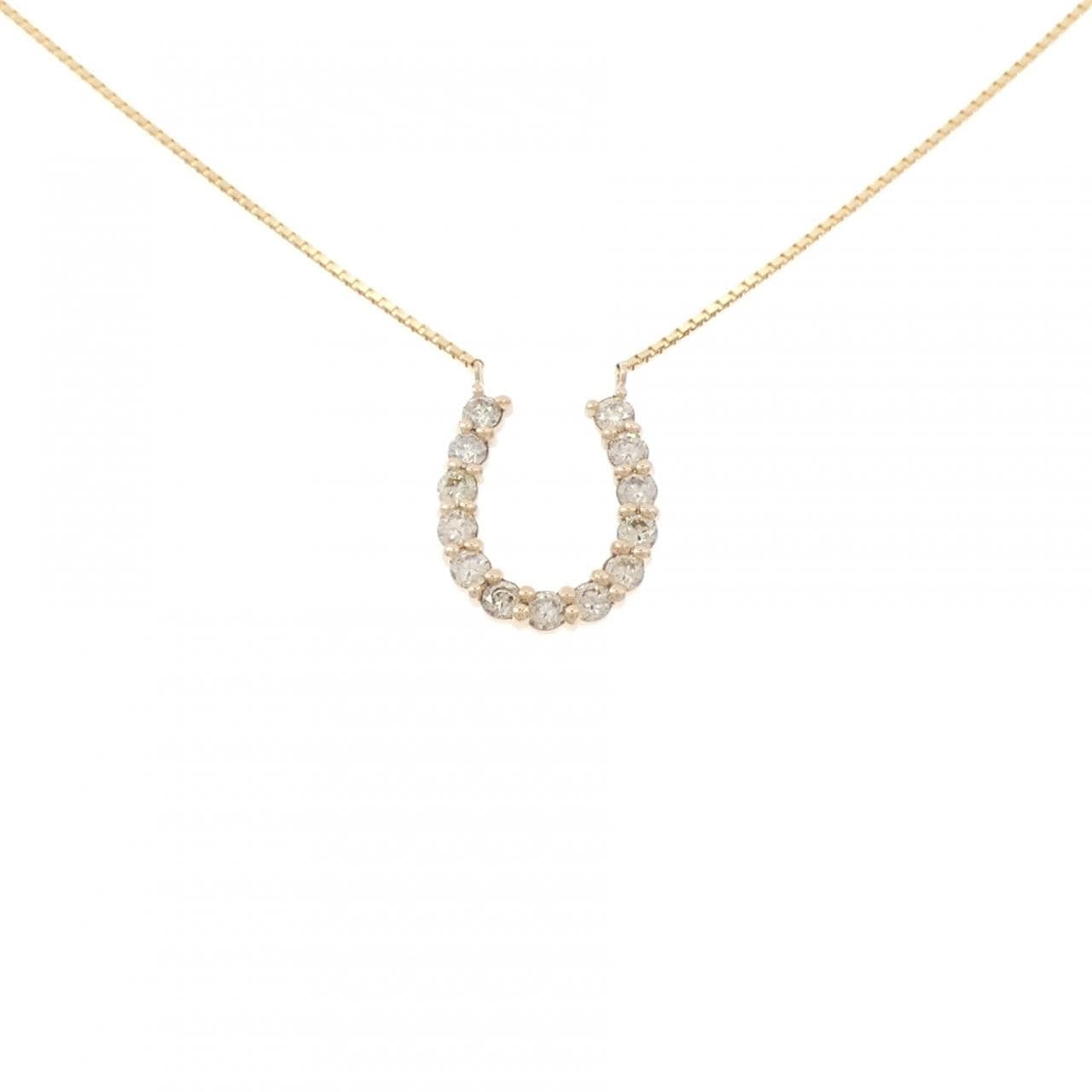 K18PG/K18YG Horseshoe Diamond Necklace 1.00CT