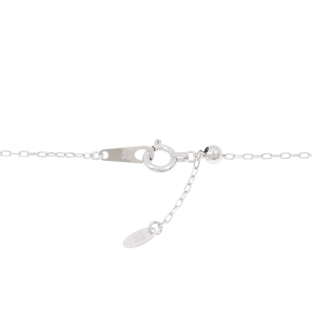 K18WG フラワー ダイヤモンド ネックレス 0.20CT