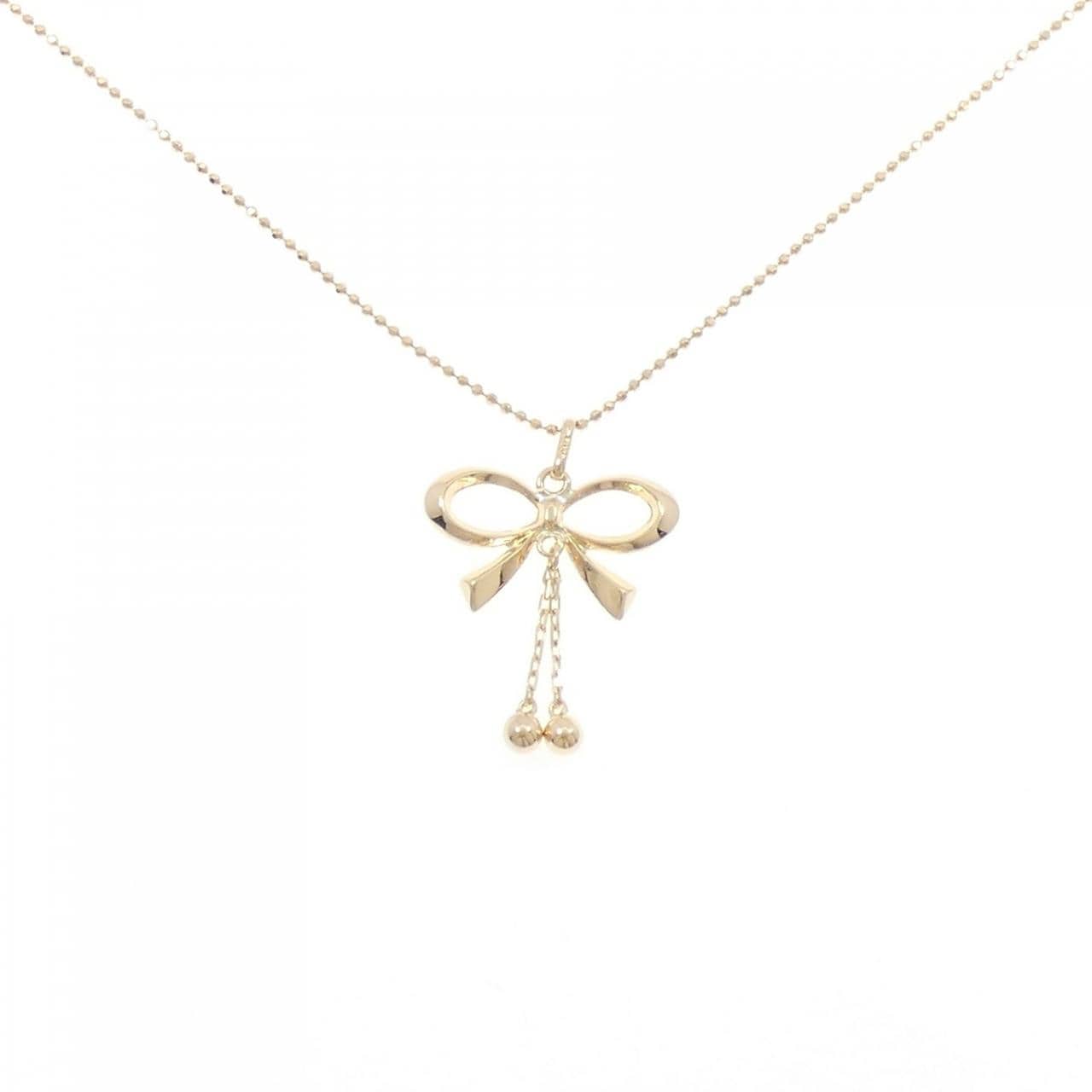 K18YG リボン ネックレス