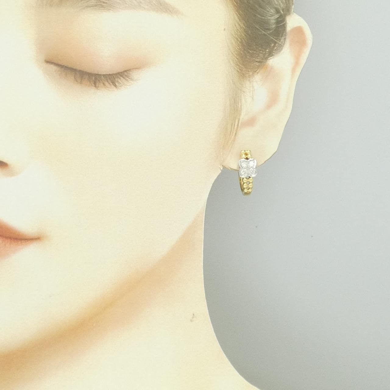 K18YG/K18WG ダイヤモンド ピアス 0.46CT