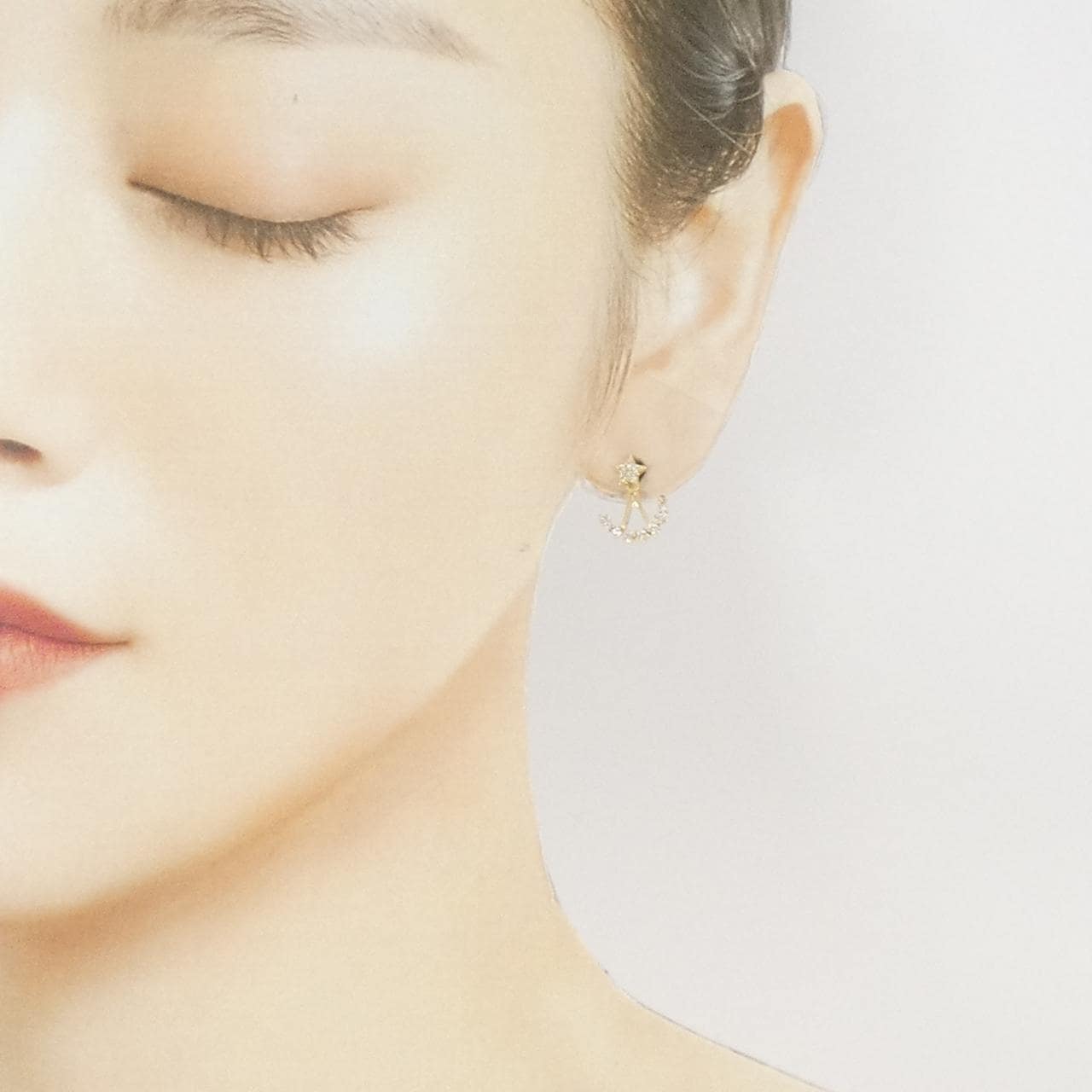 K18YG 2WAY スター ダイヤモンド ピアス 0.28CT