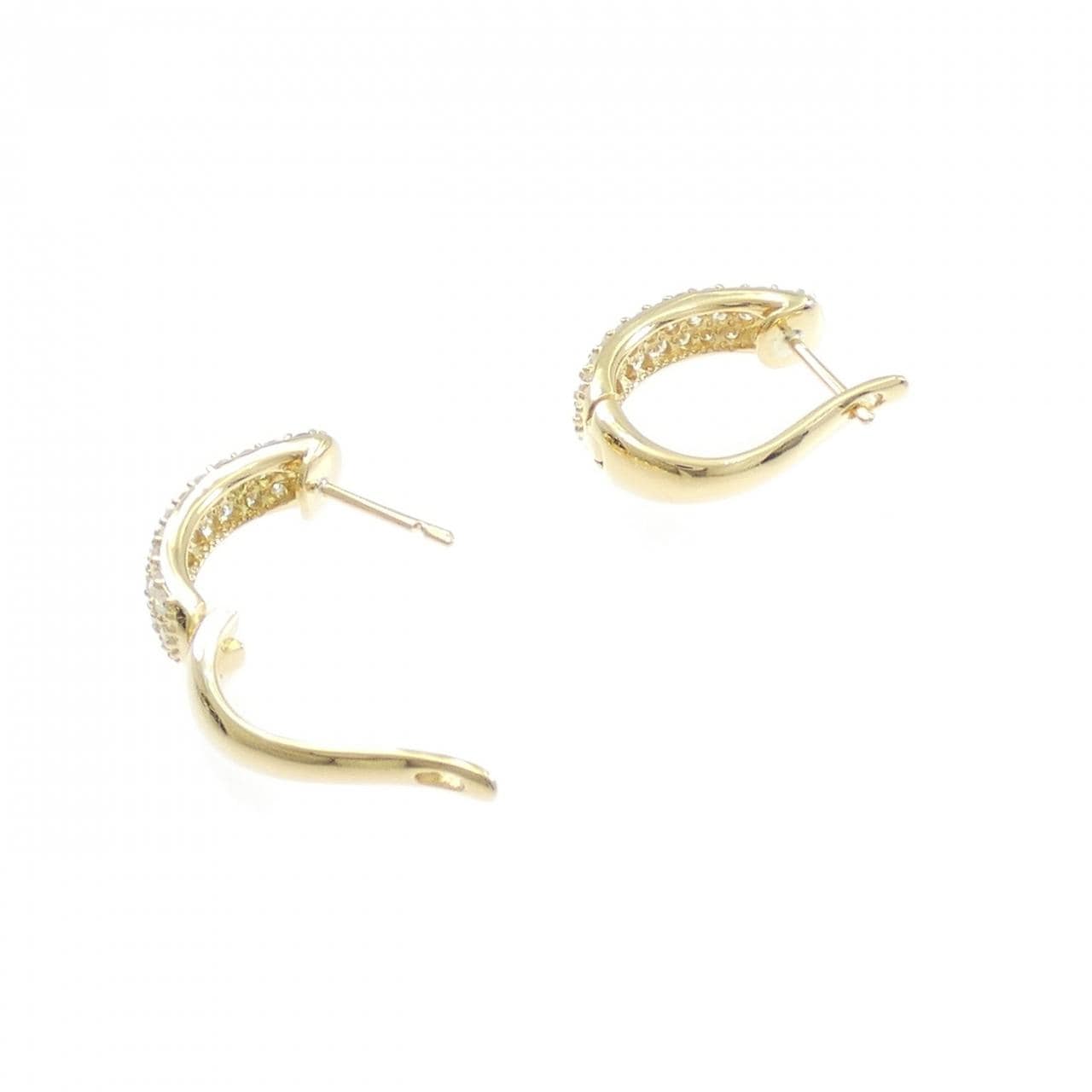 K18YG パヴェ ダイヤモンド ピアス 1.00CT