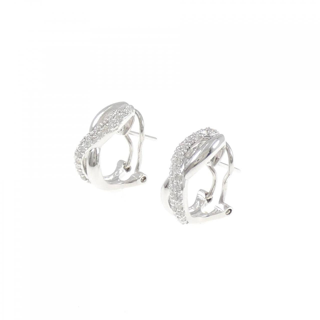 K18WG Diamond earrings/earrings 0.50CT