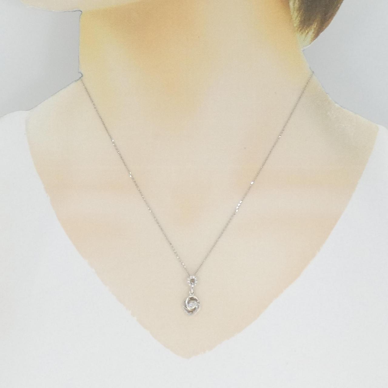 750WG ダイヤモンド ネックレス 0.106CT