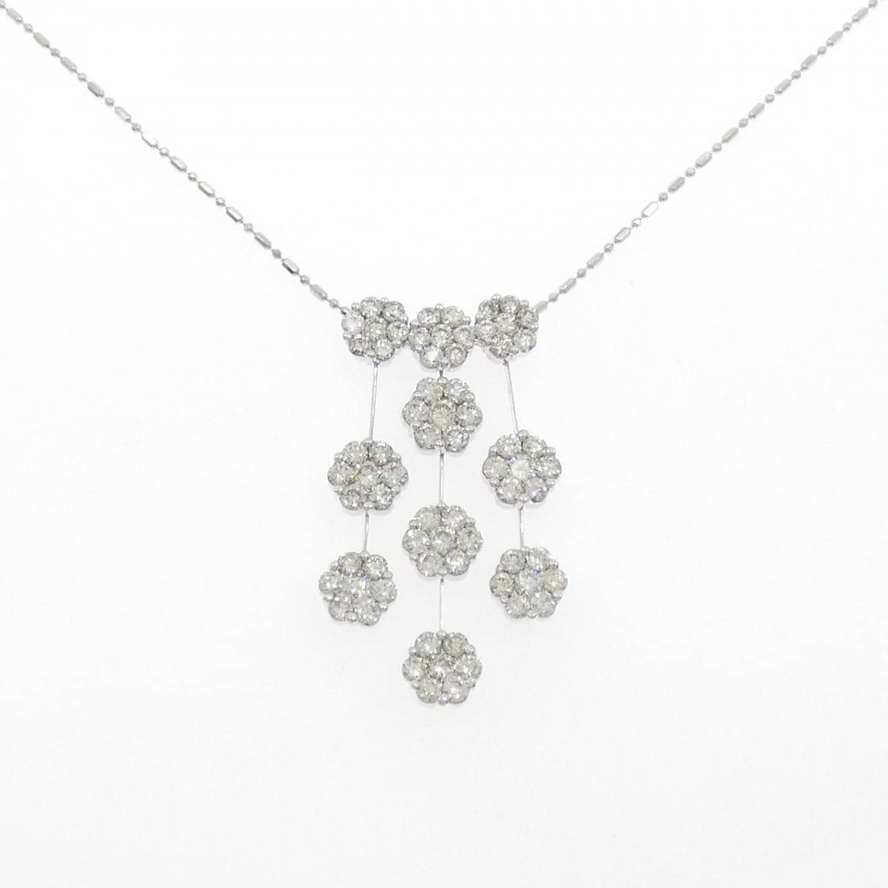 K18WG ダイヤモンド ネックレス 3.00CT