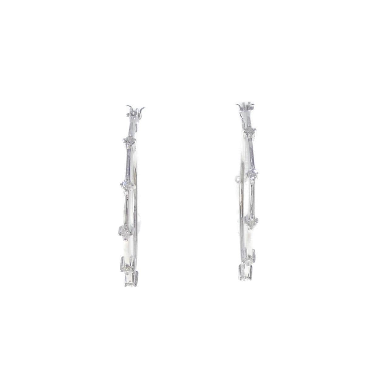 K18WG ダイヤモンド ピアス 0.06CT