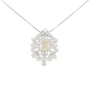 K18WG ダイヤモンド ネックレス 5.016CT VLBY SI2 ファンシーカット