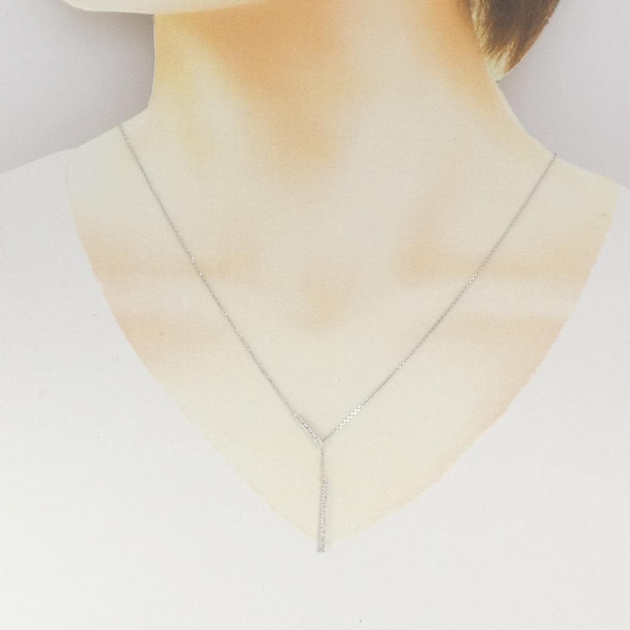 K18WG ダイヤモンド ネックレス 0.10CT