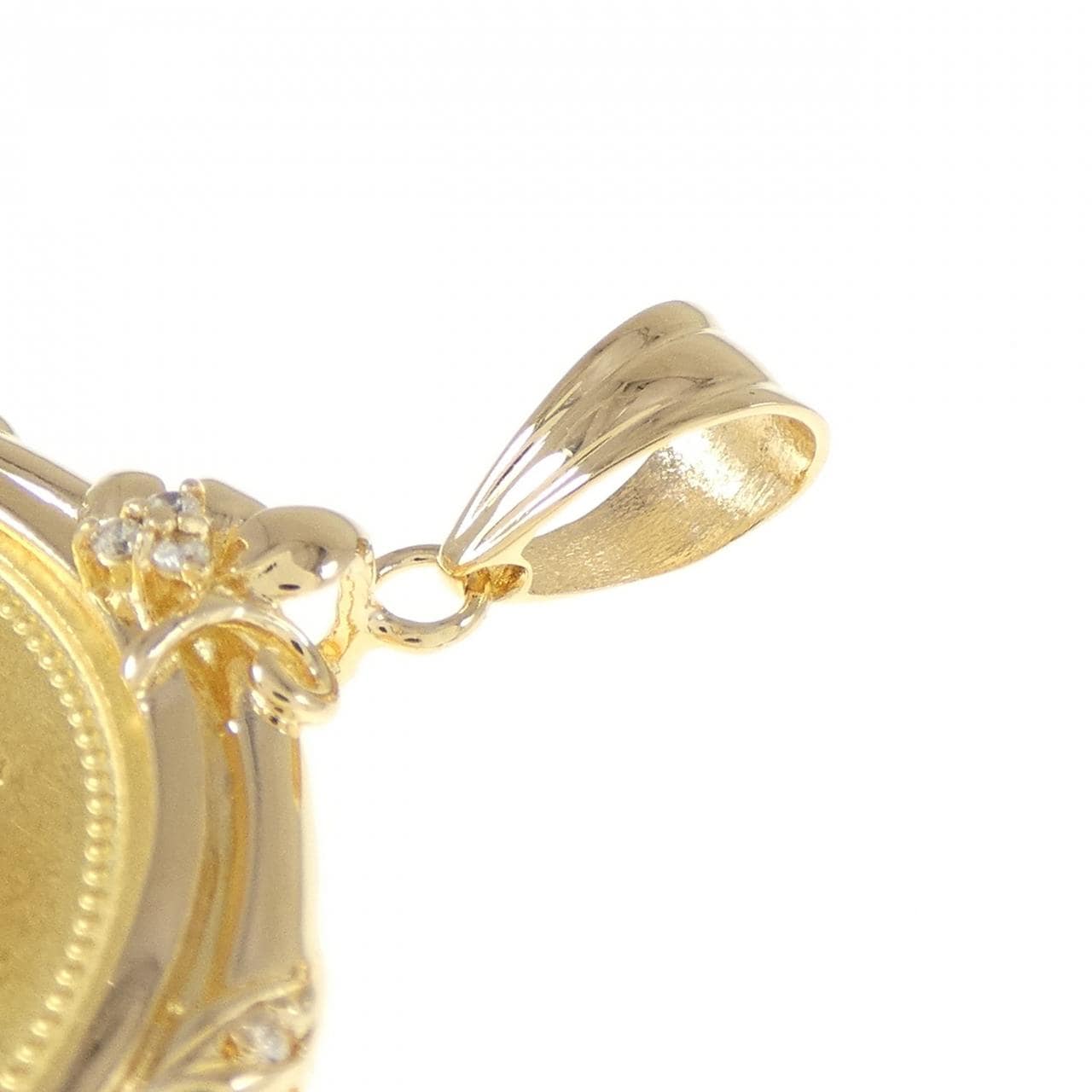 K18YG（框架）钻石硬币吊坠0.08CT