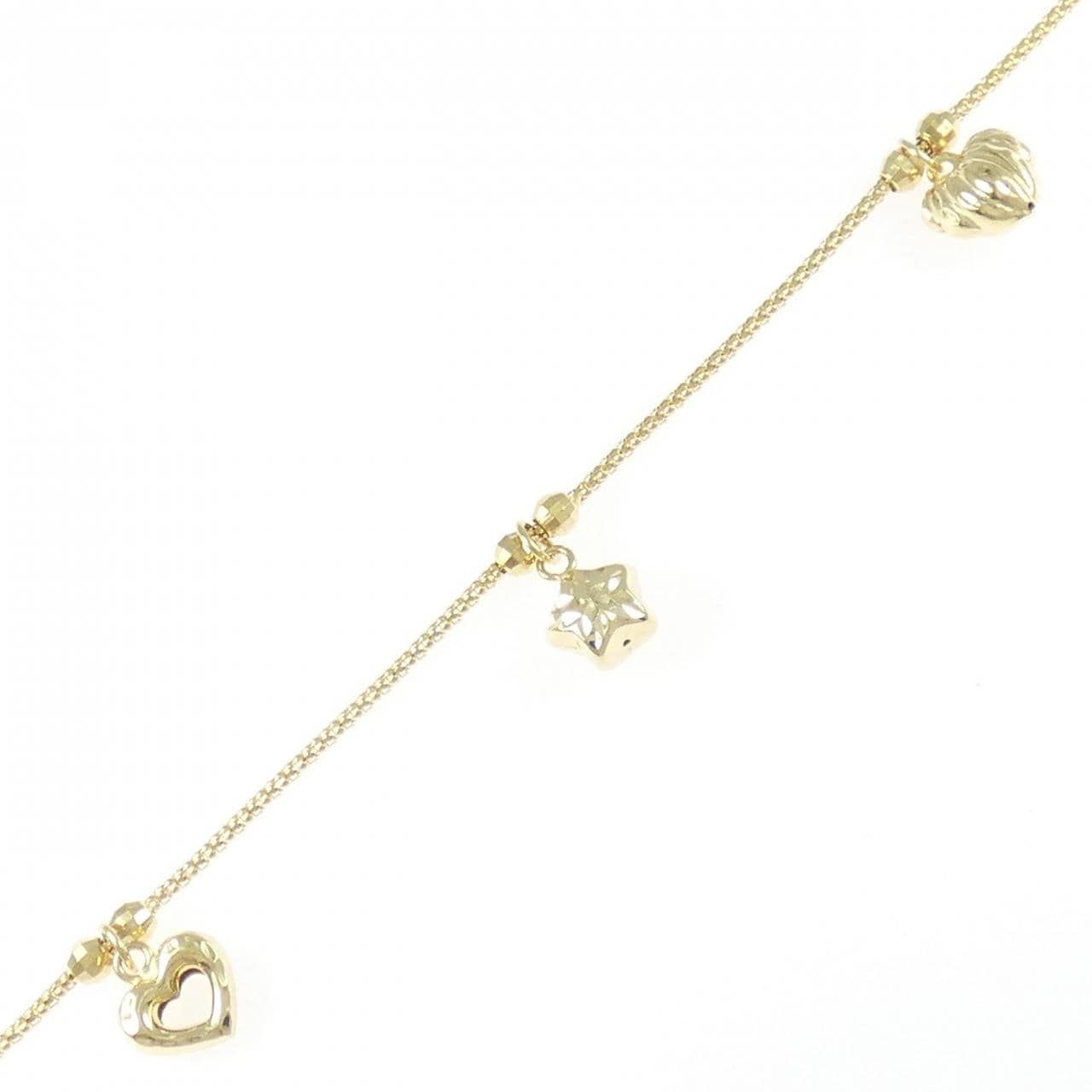750YG ハート×スター ブレスレット