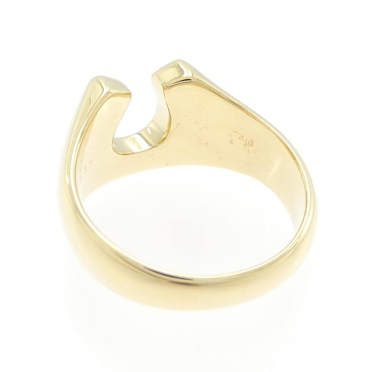 K18YG ホースシュー ダイヤモンド リング 0.32CT