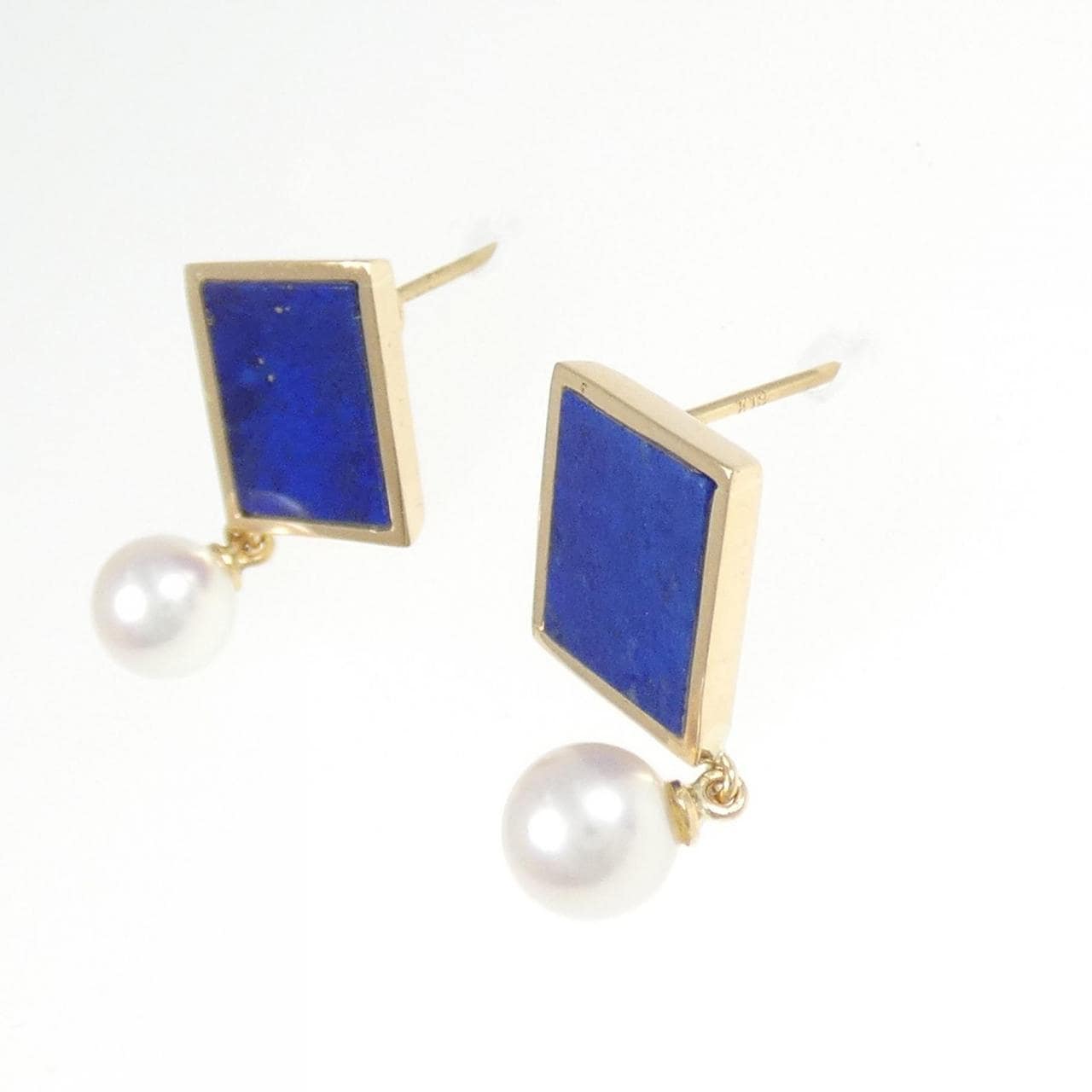 K18YG lapis lazuli earrings