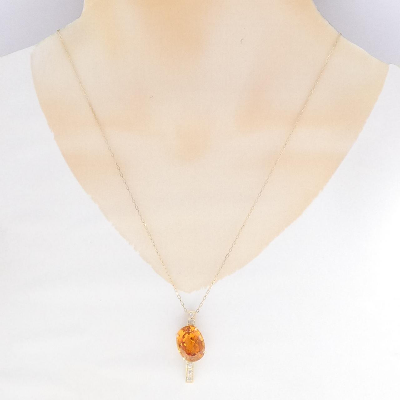 K18YG 合成サファイヤ ネックレス