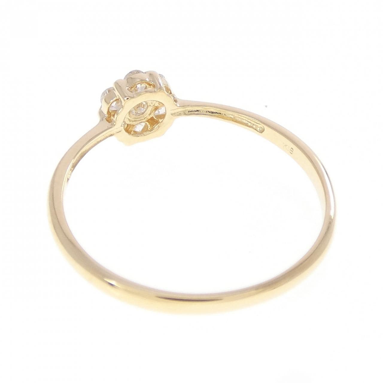 【リメイク】K18YG フラワー ダイヤモンド リング 0.20CT