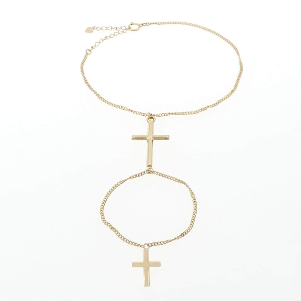 K18YG Cross Finger Bracelet