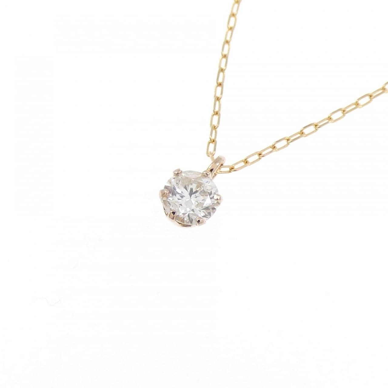 K18PG/K18YG ソリティア ダイヤモンド ネックレス 0.13CT