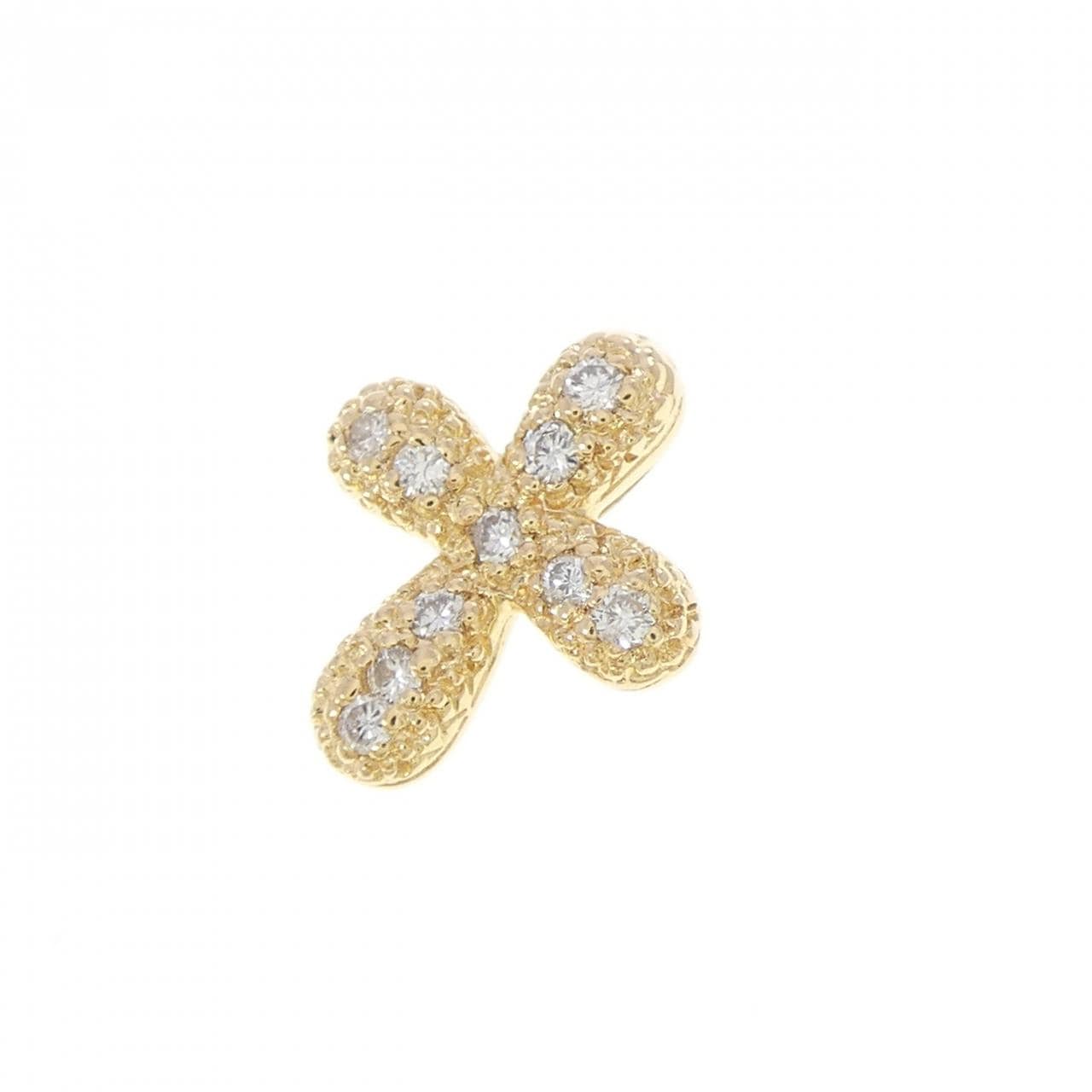 K18YG クロス ダイヤモンド ペンダント 0.13CT